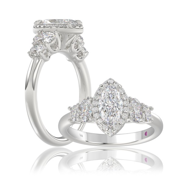 14K WHITE GOLD 1 1/2CT ROUND/OVAL/MARQUISE DIAMOND...