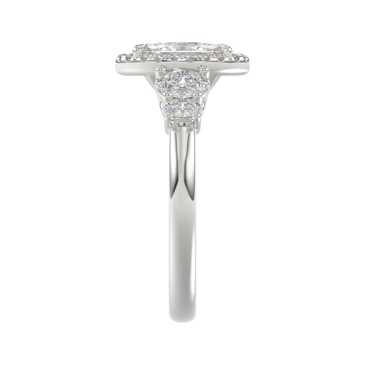 14K WHITE GOLD 1 1/2CT ROUND/OVAL/MARQUISE DIAMOND LADIES RING( CENTER STONE MARQUISE DIAMOND 3/4CT / SIDE STONE OVAL DIAMOND 1/2 CT) 14K WHITE GOLD 1 1/2CT ROUND/OVAL/MARQUISE DIAMOND LADIES RING( CENTER STONE MARQUISE DIAMOND 3/4CT / SIDE STONE OVAL DIAMOND 1/2 CT)