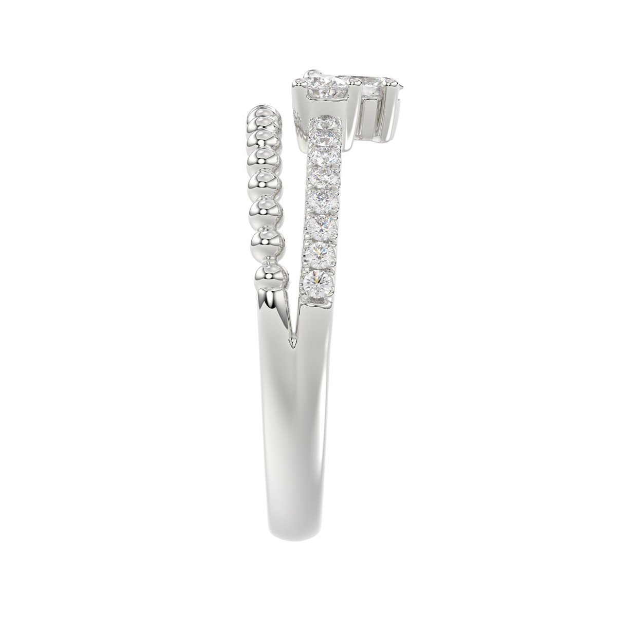 18K WHITE GOLD 1/2CT ROUND/PEAR DIAMOND LADIES RING