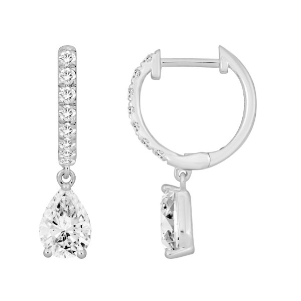 18K  1 1/4CT WHITE GOLD ROUND/PEAR DIAMOND LADIES ...