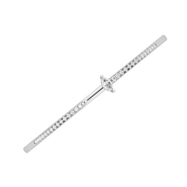 14K WHITE GOLD 1/2CT ROUND/MARQUISE DIAMOND LADIES BANGLE