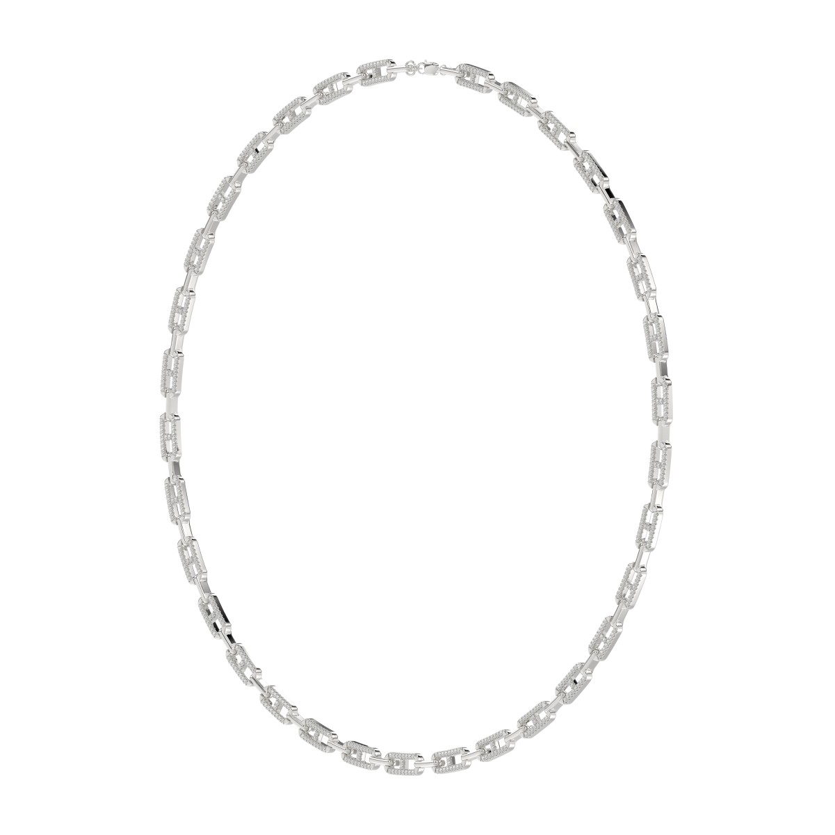 14K WHITE GOLD 1CT ROUND DIAMOND LADIES NECKLACE