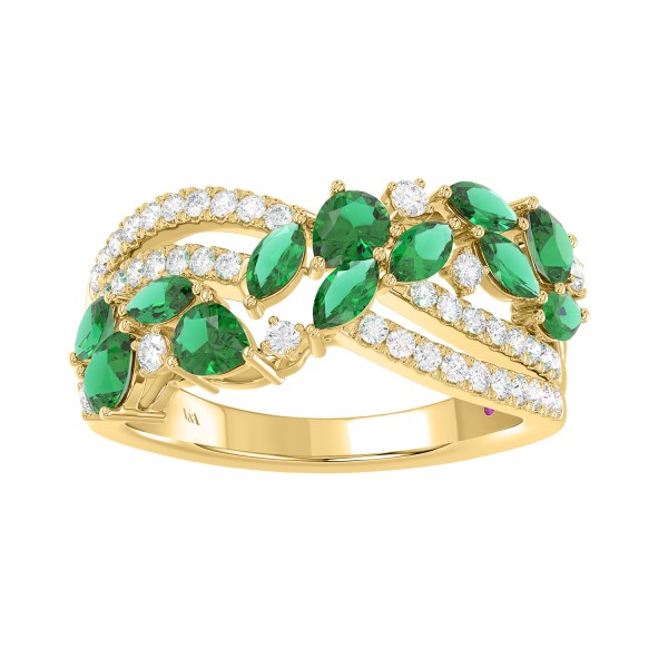 14K YELLOW GOLD 1/3CT ROUND/MARQUISE/PEAR DIAMOND ...