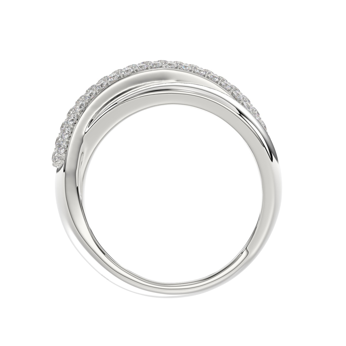 14K WHITE GOLD 1/2CT ROUND DIAMOND LADIES FASHION RING