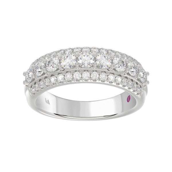 14K WHITE GOLD 1CT ROUND DIAMOND LADIES BAND ...