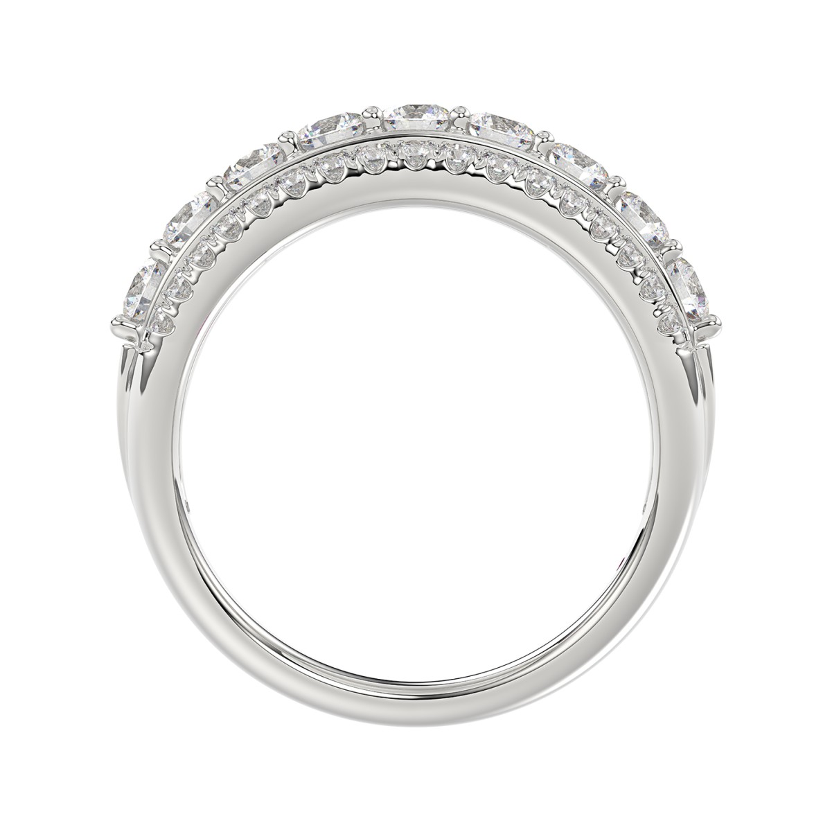 14K WHITE GOLD 1CT ROUND DIAMOND LADIES BAND 