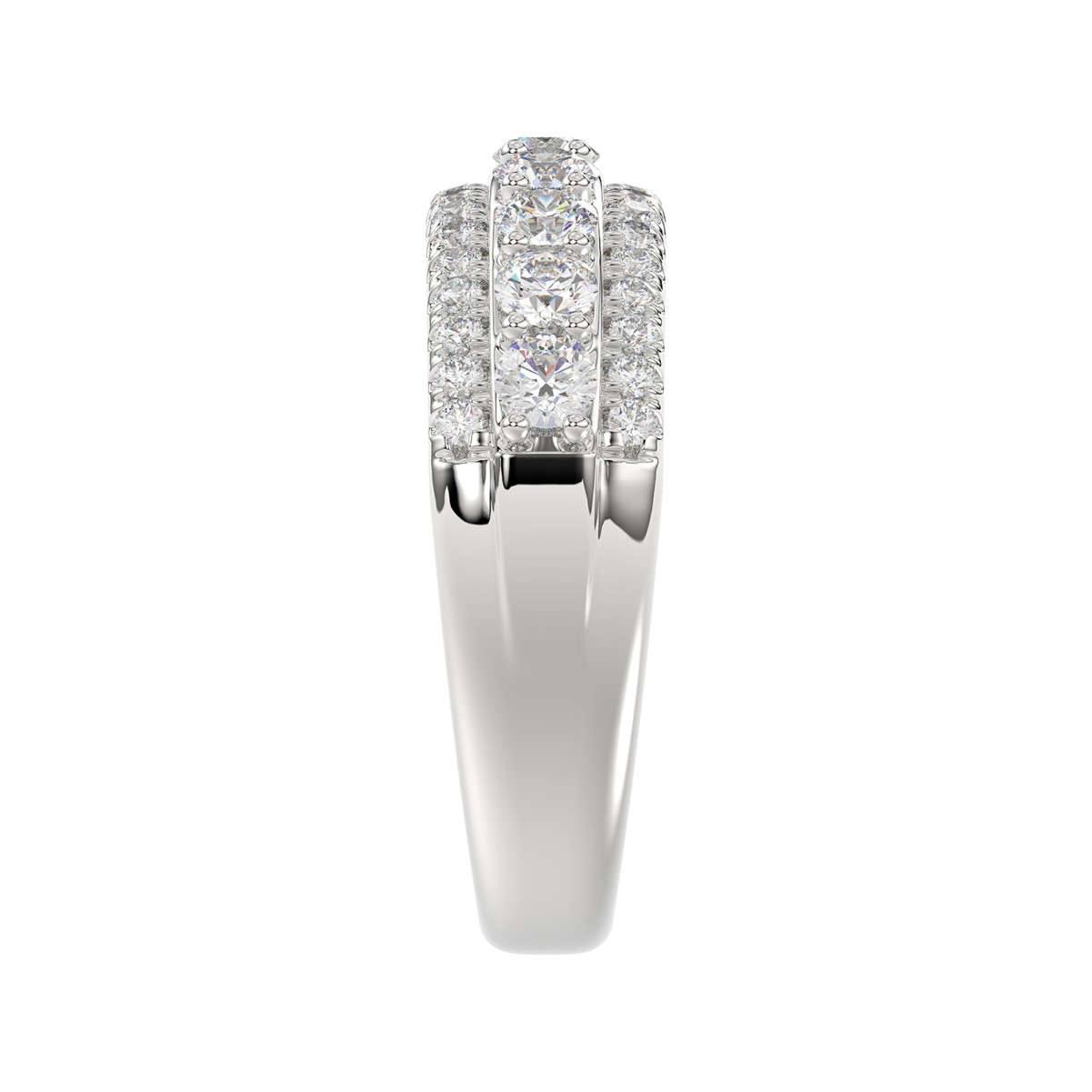 14K WHITE GOLD 1CT ROUND DIAMOND LADIES BAND 