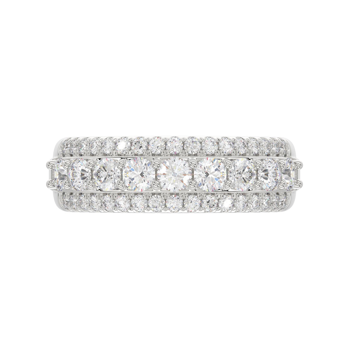 14K WHITE GOLD 1CT ROUND DIAMOND LADIES BAND 