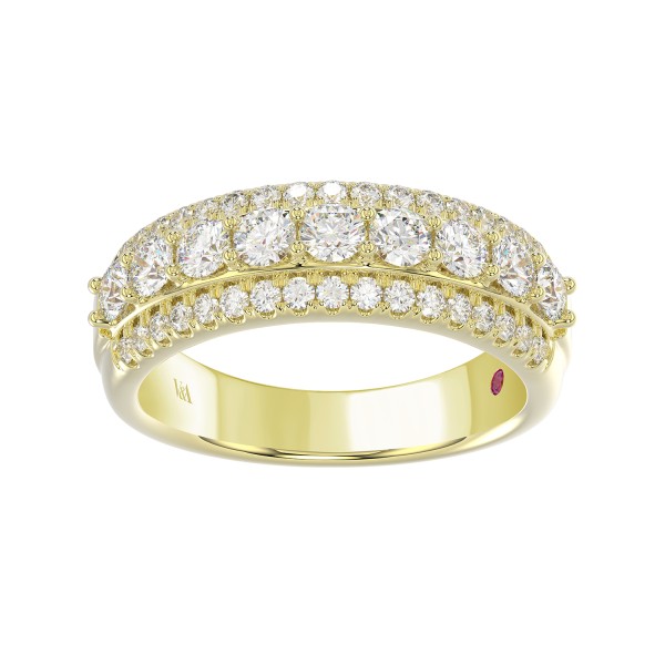 14K YELLOW GOLD 1CT ROUND DIAMOND LADIES BAND ...