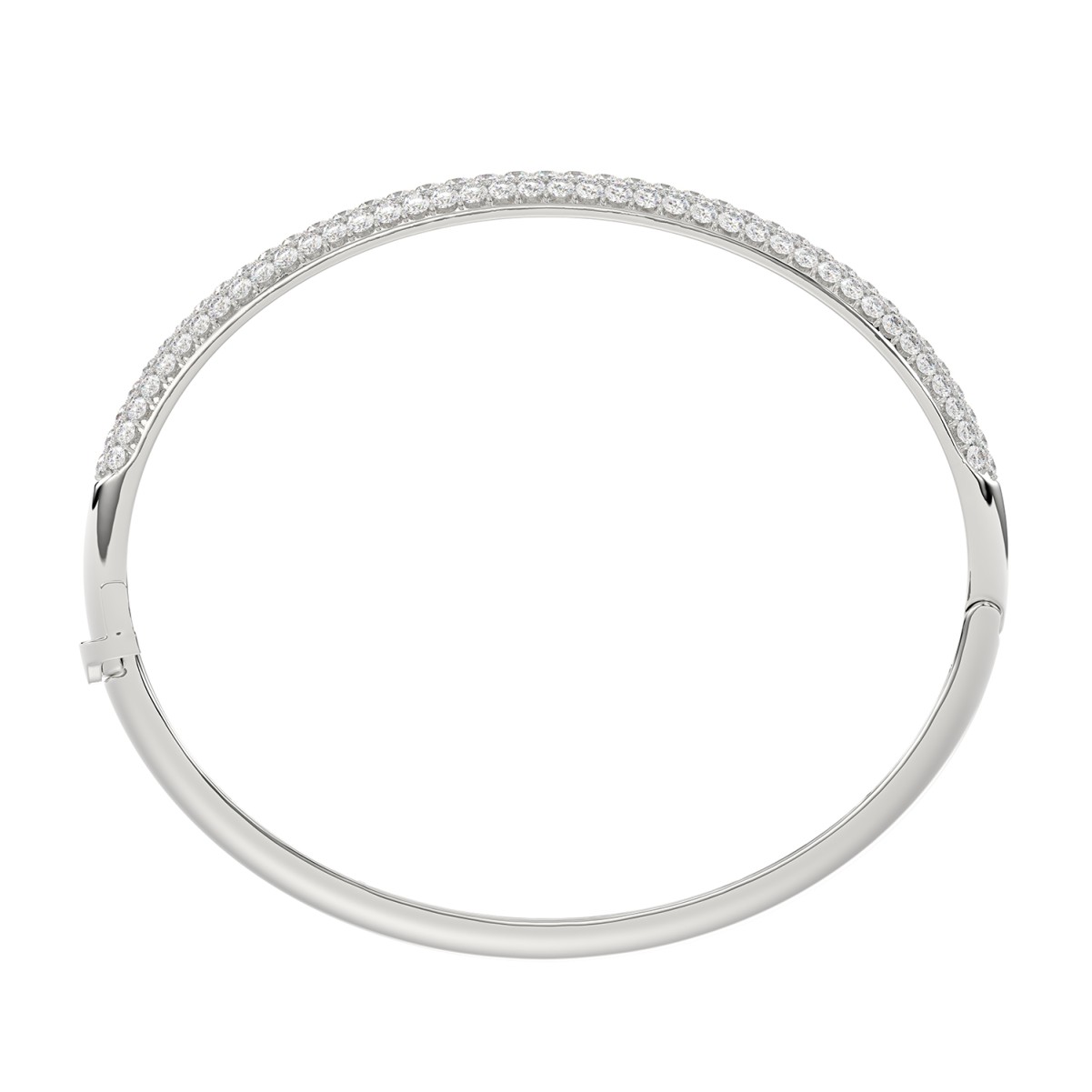 14K WHITE GOLD 3CT ROUND DIAMOND LADIES BANGLE 14K WHITE GOLD 3CT ROUND DIAMOND LADIES BANGLE
