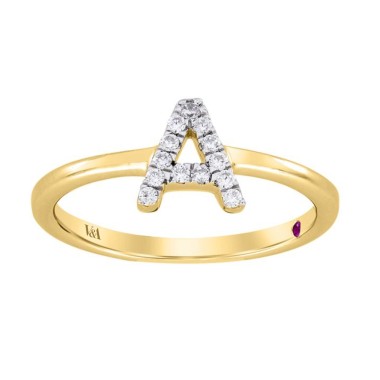 14K YELLOW GOLD 1/10CT ROUND DIAMOND LADIES RING