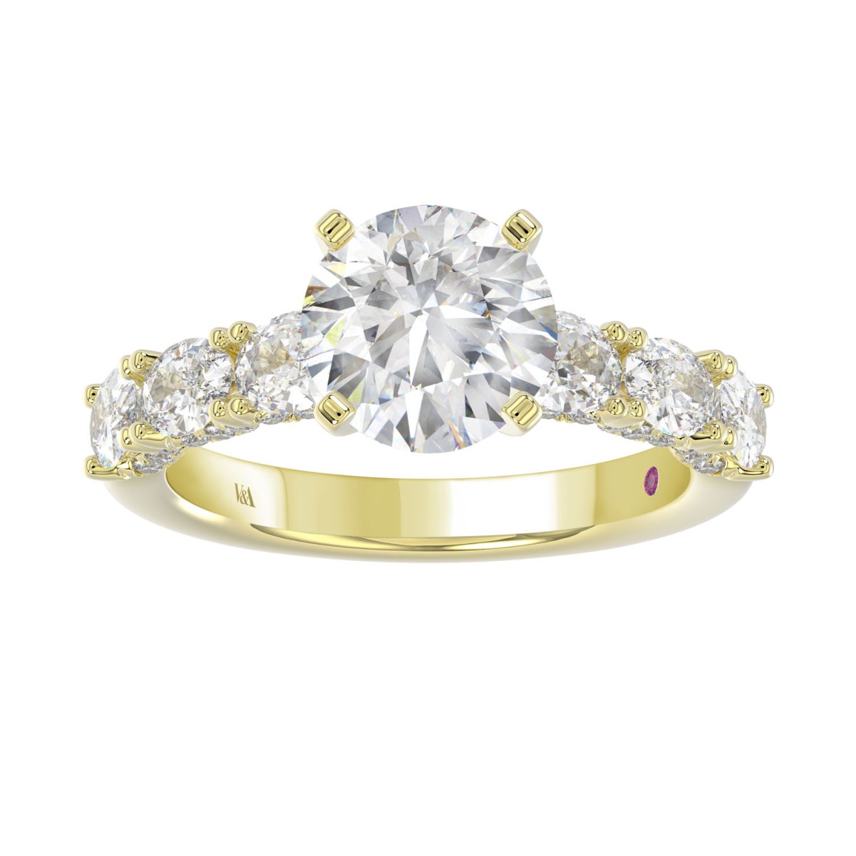 18K YELLOW GOLD 3 1/2CT ROUND/OVAL DIAMOND LADIES RING(CENTER STONE ROUND DIAMOND 2CT/OVAL DIAMOND 1/2CT) 18K YELLOW GOLD 3 1/2CT ROUND/OVAL DIAMOND LADIES RING(CENTER STONE ROUND DIAMOND 2CT/OVAL DIAMOND 1/2CT)