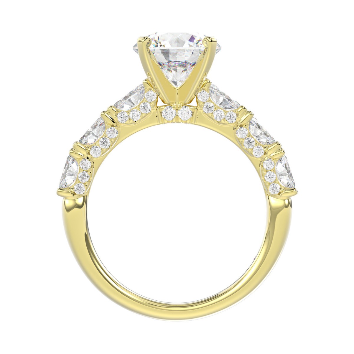 18K YELLOW GOLD 3 1/2CT ROUND/OVAL DIAMOND LADIES RING(CENTER STONE ROUND DIAMOND 2CT/OVAL DIAMOND 1/2CT) 18K YELLOW GOLD 3 1/2CT ROUND/OVAL DIAMOND LADIES RING(CENTER STONE ROUND DIAMOND 2CT/OVAL DIAMOND 1/2CT)