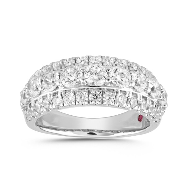 14K WHITE GOLD 2CT ROUND DIAMOND LADIES BAND ...