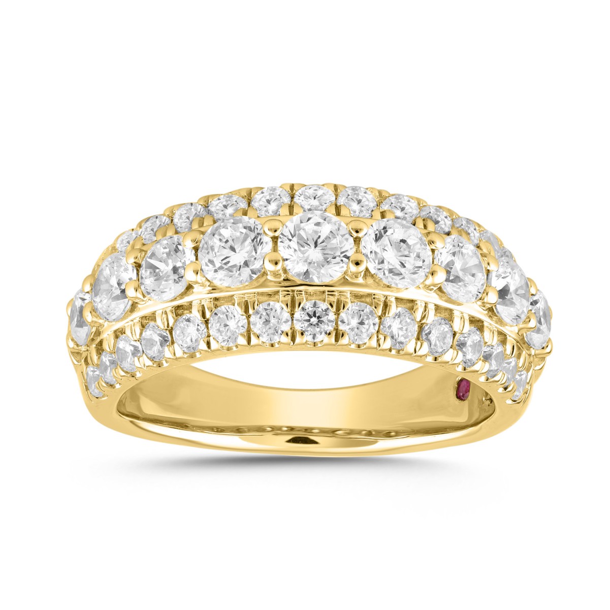 14K YELLOW GOLD 1/2CT ROUND DIAMOND LADIES BAND 