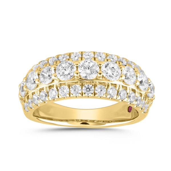 14K YELLOW GOLD 1/2CT ROUND DIAMOND LADIES BAND ...
