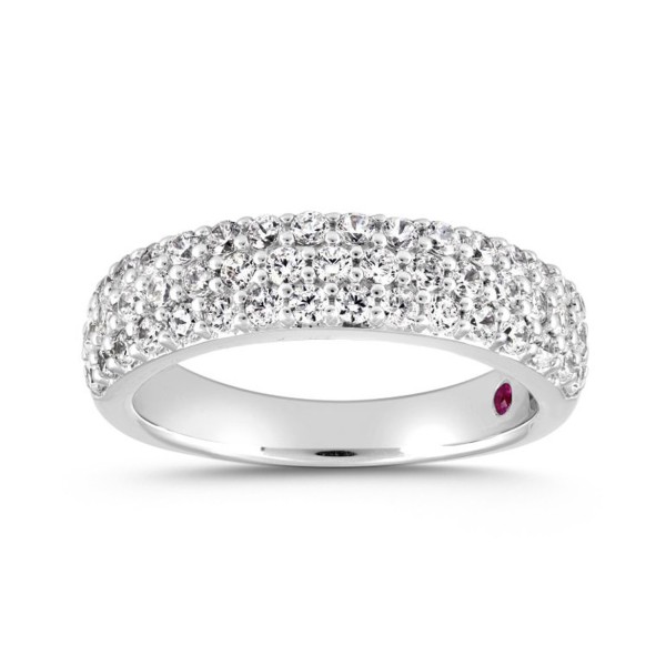 14K WHITE GOLD 1CT ROUND DIAMOND LADIES BAND ...