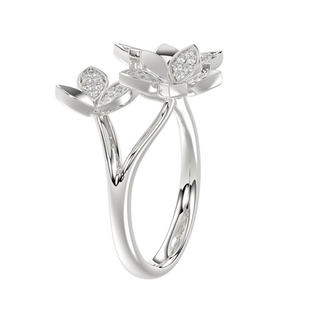 18K WHITE GOLD 1/4CT ROUND DIAMOND LADIES RING 