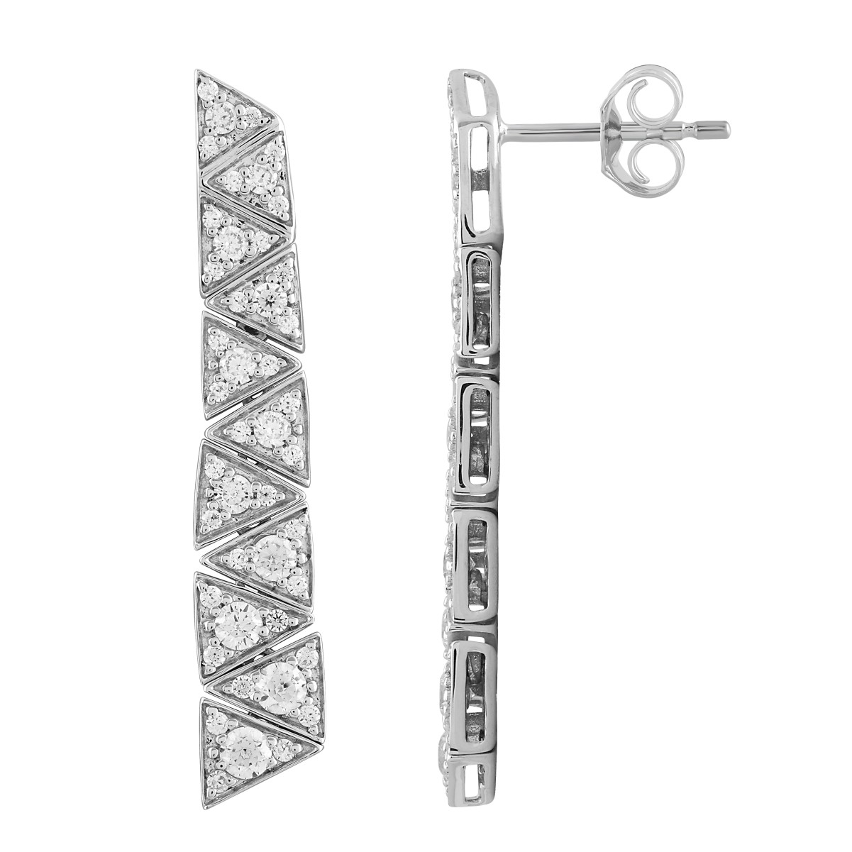 14K WHITE GOLD 1CT ROUND DIAMOND  EARRINGS