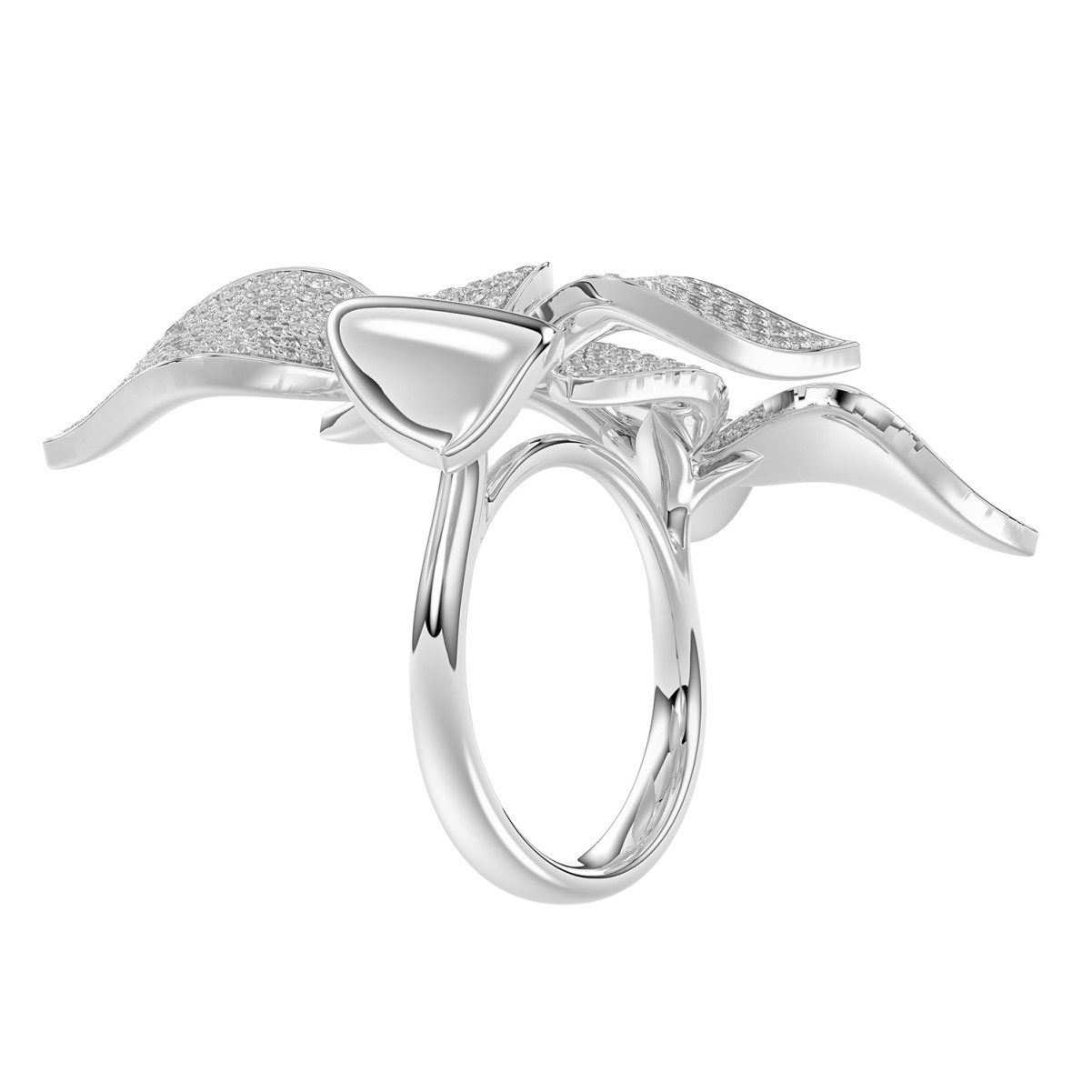 18K WHITE GOLD 1 1/2CT ROUND DIAMOND LADIES RING 