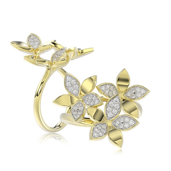 18K YELLOW GOLD 1/3CT ROUND DIAMOND LADIES RING...