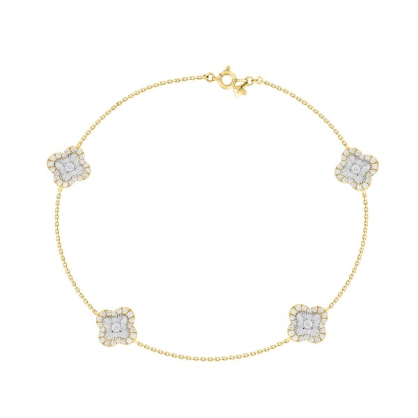 14K YELLOW GOLD 3/4CT ROUND DIAMOND LADIES BRACELE...