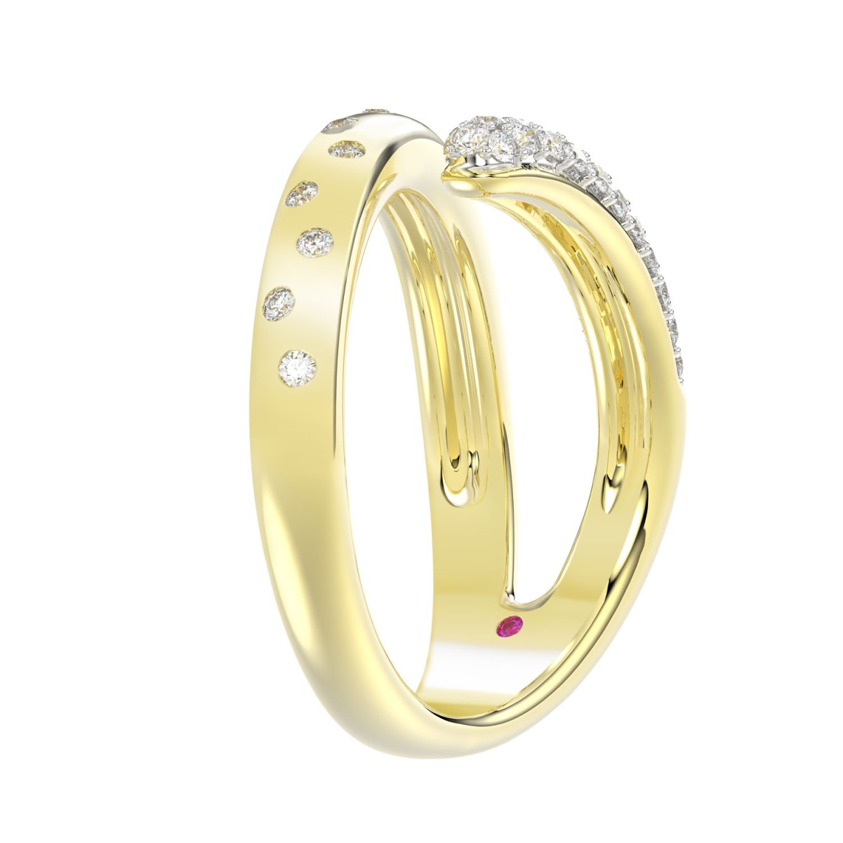 18K YELLOW GOLD 1/3CT ROUND DIAMOND LADIES RING 