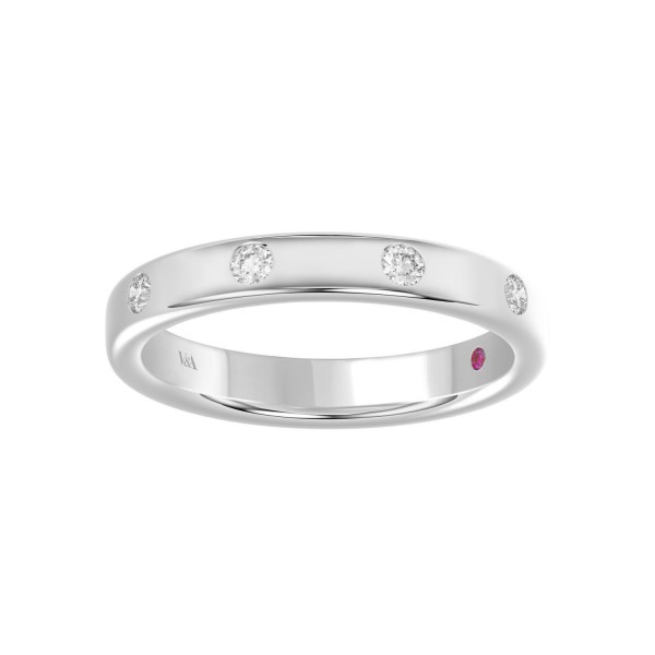 14K WHITE GOLD 1/6CT ROUND DIAMOND LADIES BAND ...