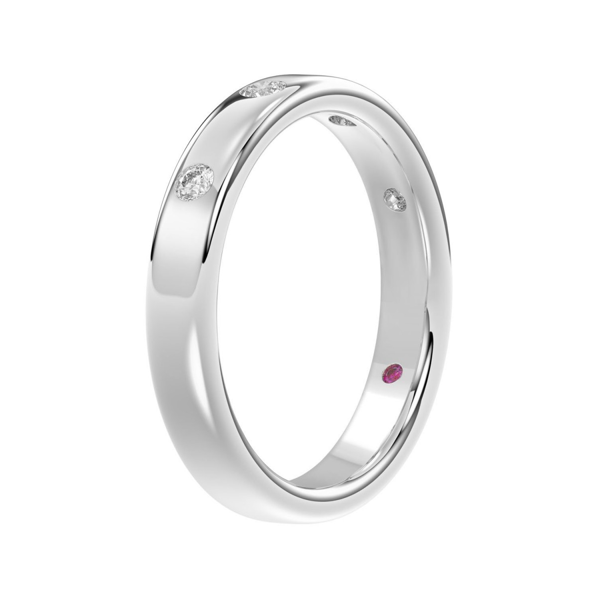 14K WHITE GOLD 1/6CT ROUND DIAMOND LADIES BAND 