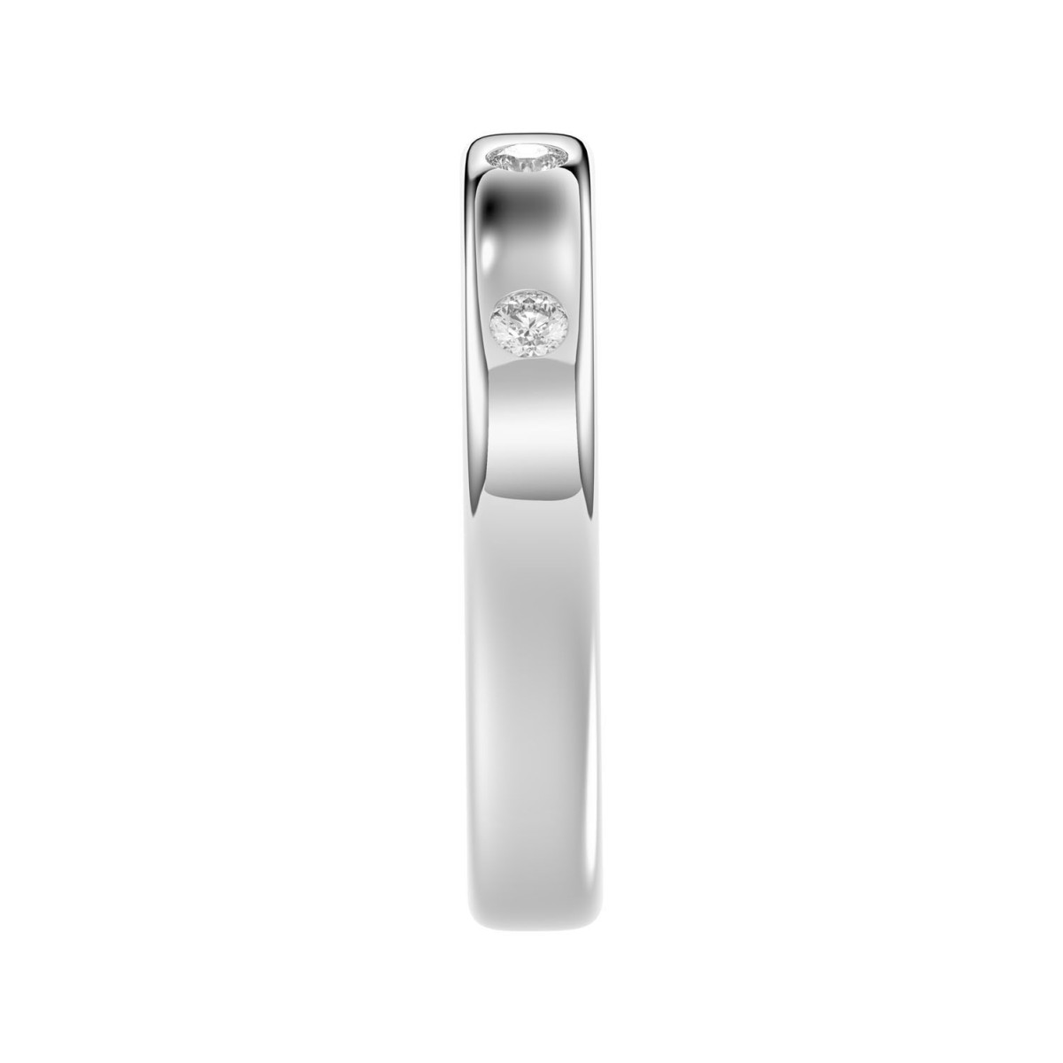 14K WHITE GOLD 1/6CT ROUND DIAMOND LADIES BAND 