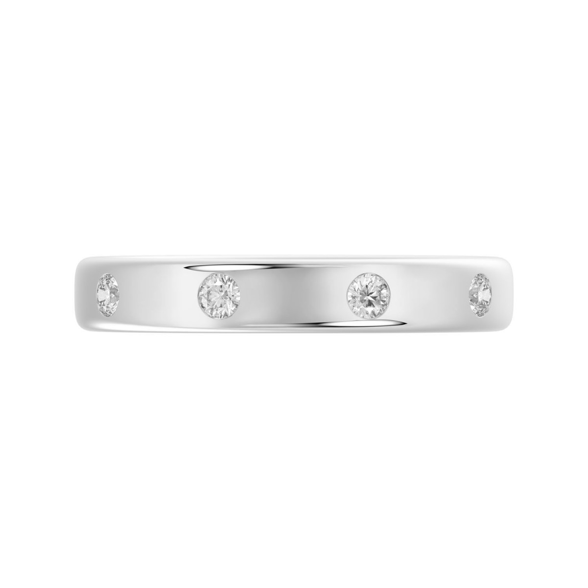 14K WHITE GOLD 1/6CT ROUND DIAMOND LADIES BAND 