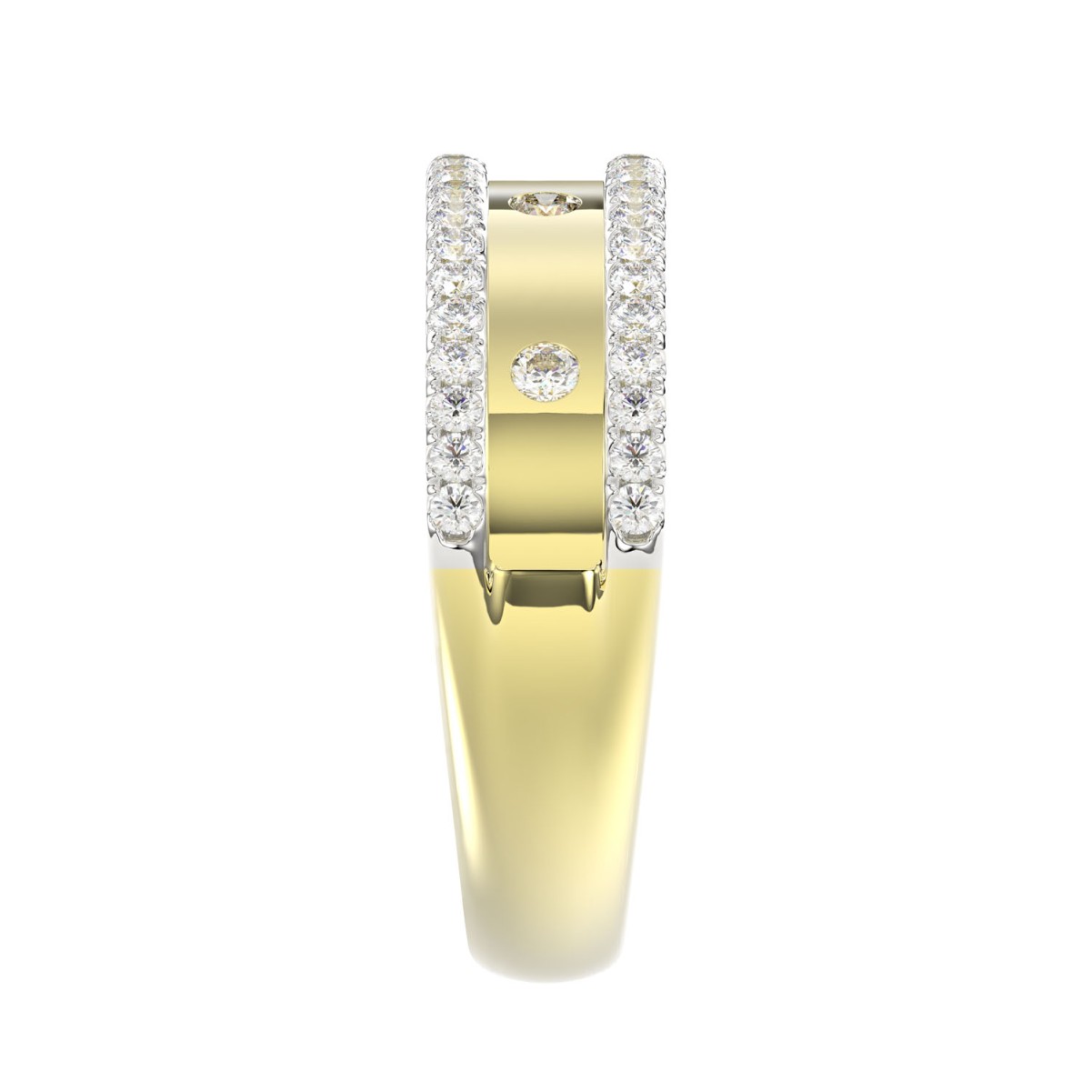 18K YELLOW GOLD 1/2CT ROUND DIAMOND LADIES BAND 