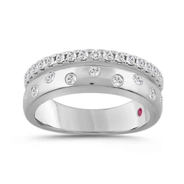 14K WHITE GOLD 1/2CT ROUND/PINK SAPPHIRE DIAMOND L...