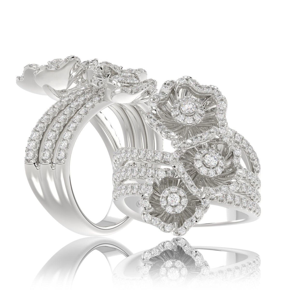 18K WHITE GOLD 1CT ROUND DIAMOND LADIES RING 