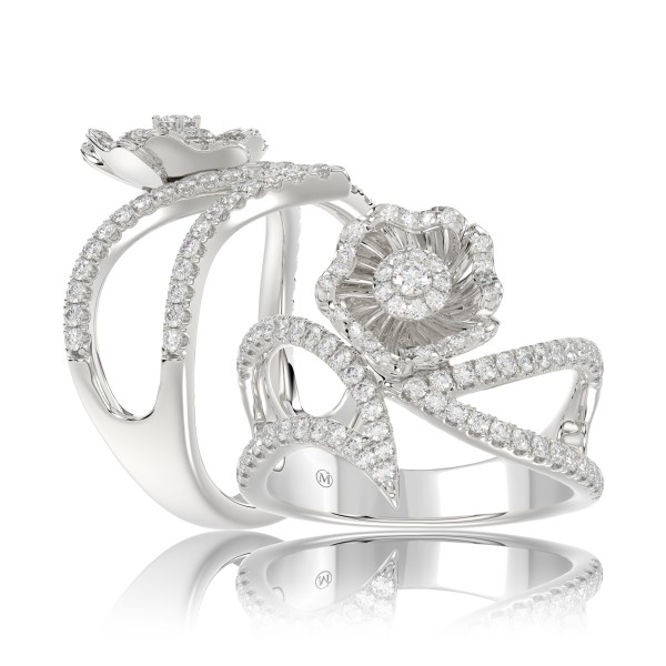18K WHITE GOLD 1/2CT ROUND DIAMOND LADIES RING ...