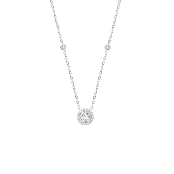 14K WHITE GOLD 1/3CT ROUND DIAMOND LADIES NECKLACE...