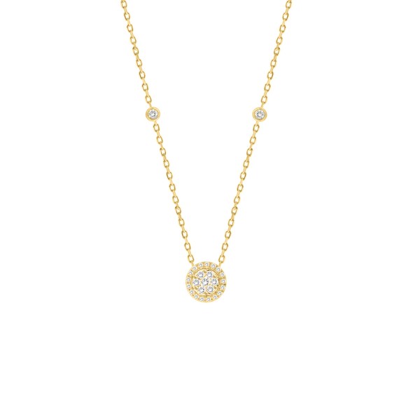 14K YELLOW GOLD 1/3CT ROUND DIAMOND LADIES NECKLAC...