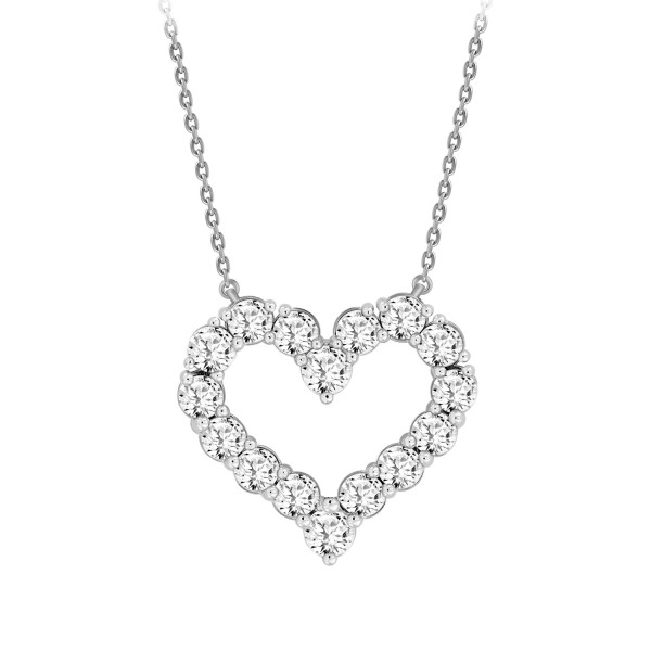 14K WHITE GOLD 1/4CT ROUND DIAMOND LADIES PENDANT ...