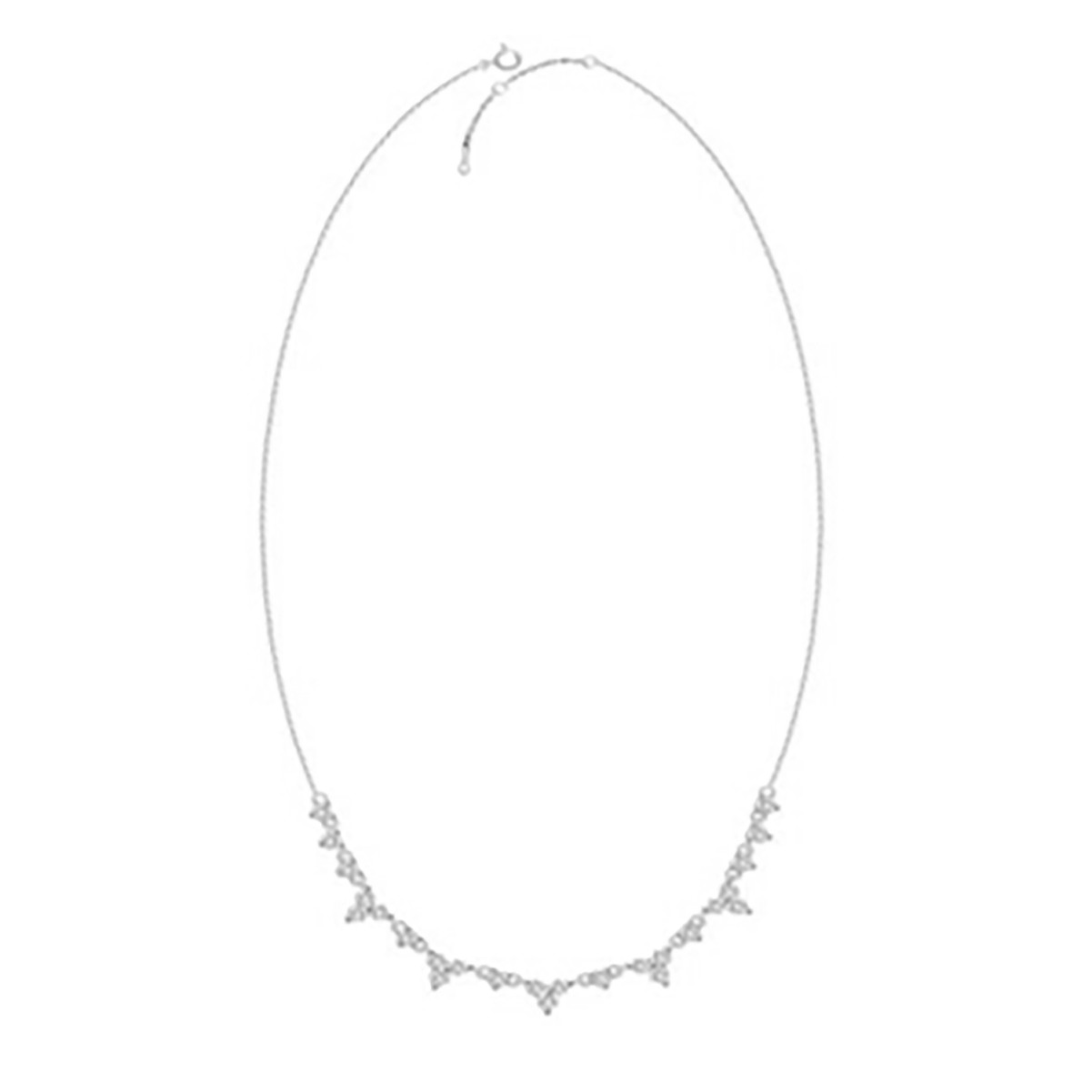 18K WHITE GOLD 1CT ROUND DIAMOND LADIES NECKLACE 