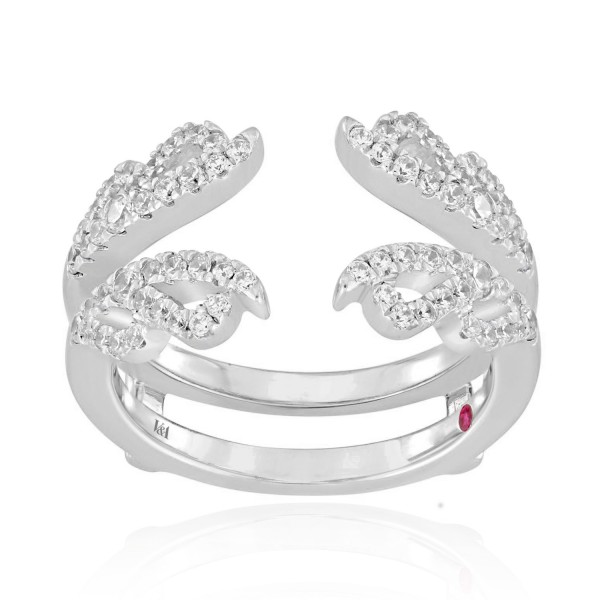 14K WHITE GOLD 1/2CT ROUND DIAMOND LADIES WRAP RIN...