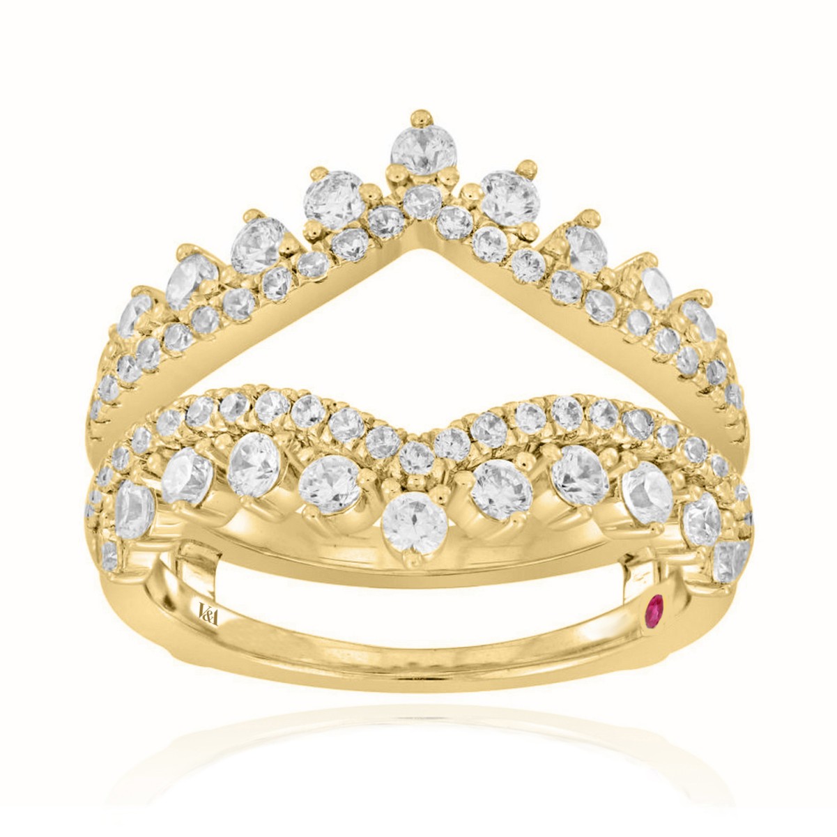 14K YELLOW GOLD 1CT ROUND DIAMOND LADIES WRAP RING 