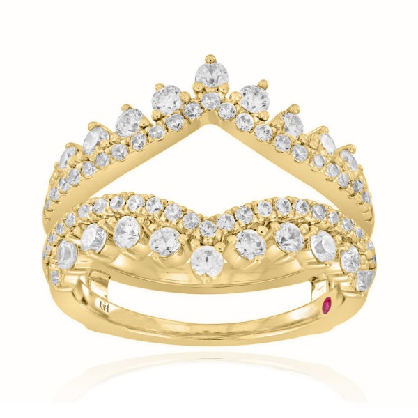 14K YELLOW GOLD 1CT ROUND DIAMOND LADIES WRAP RING...