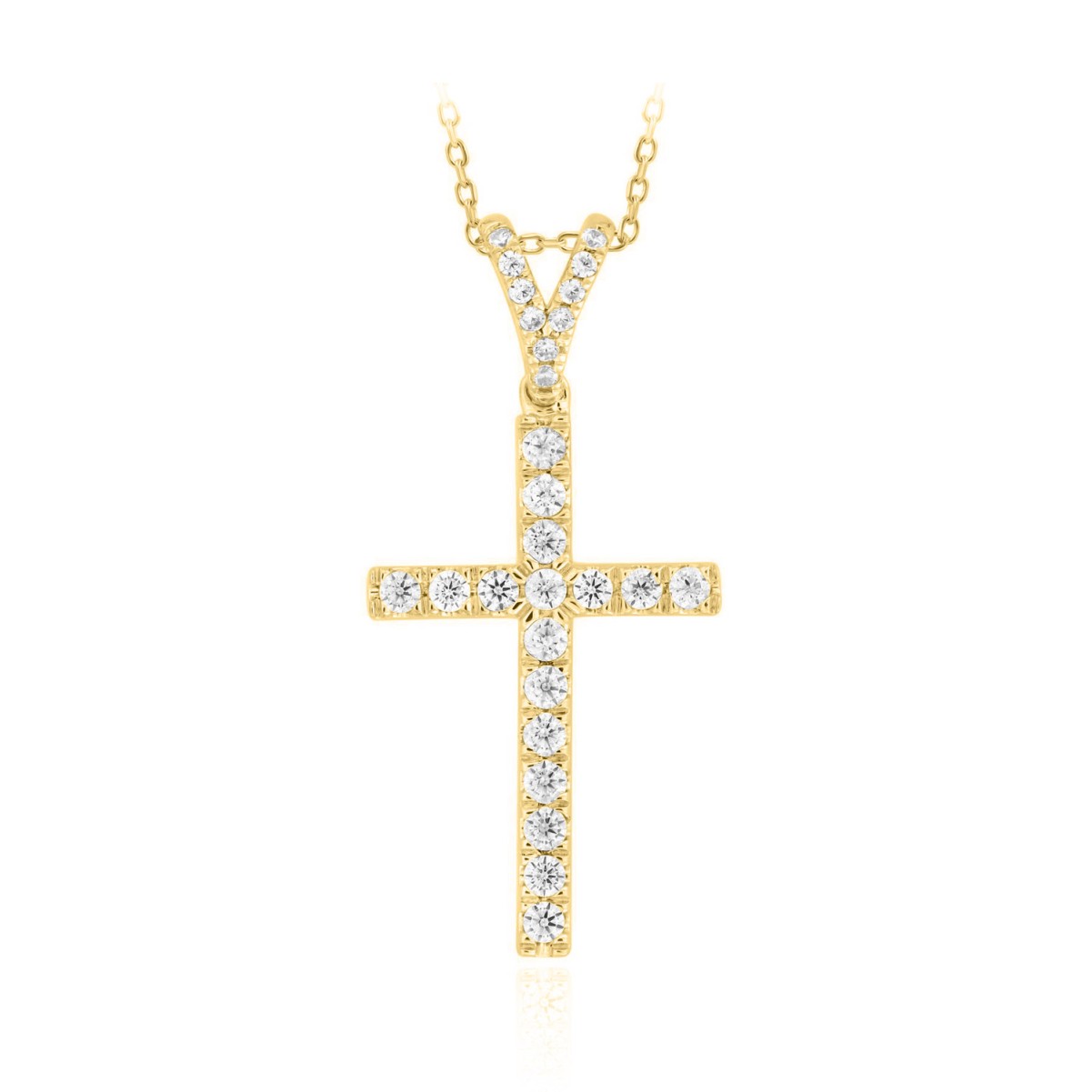 14K YELLOW GOLD 1/2CT ROUND DIAMOND LADIES PENDANT WITH CHAIN 14K YELLOW GOLD 1/2CT ROUND DIAMOND LADIES PENDANT WITH CHAIN