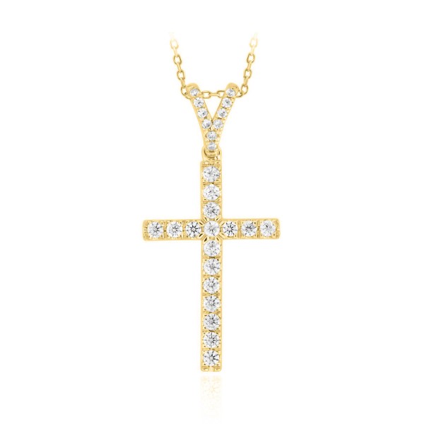 14K YELLOW GOLD 1/2CT ROUND DIAMOND LADIES PENDANT...