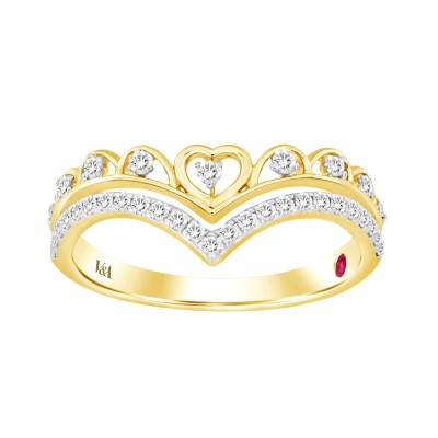 14K YELLOW GOLD 1/4CT ROUND DIAMOND LADIES RING 