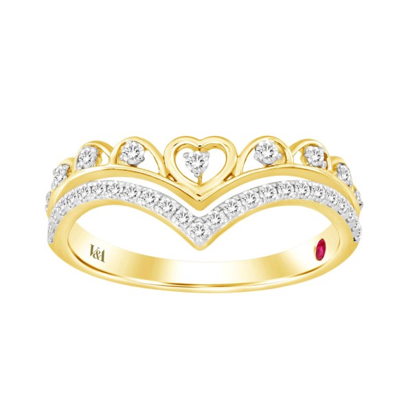 14K YELLOW GOLD 1/4CT ROUND DIAMOND LADIES RING ...