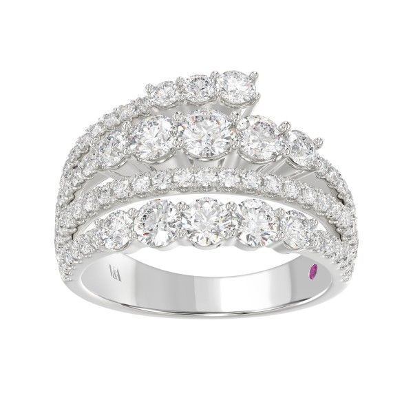 18K WHITE GOLD 2CT ROUND DIAMOND LADIES BAND ...