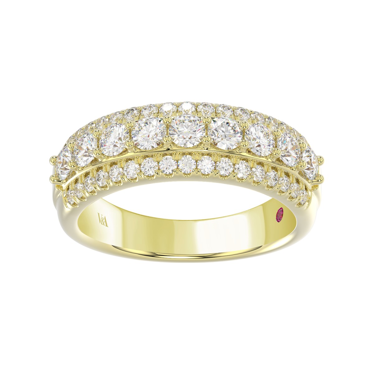 18K YELLOW GOLD 1CT ROUND DIAMOND LADIES BAND