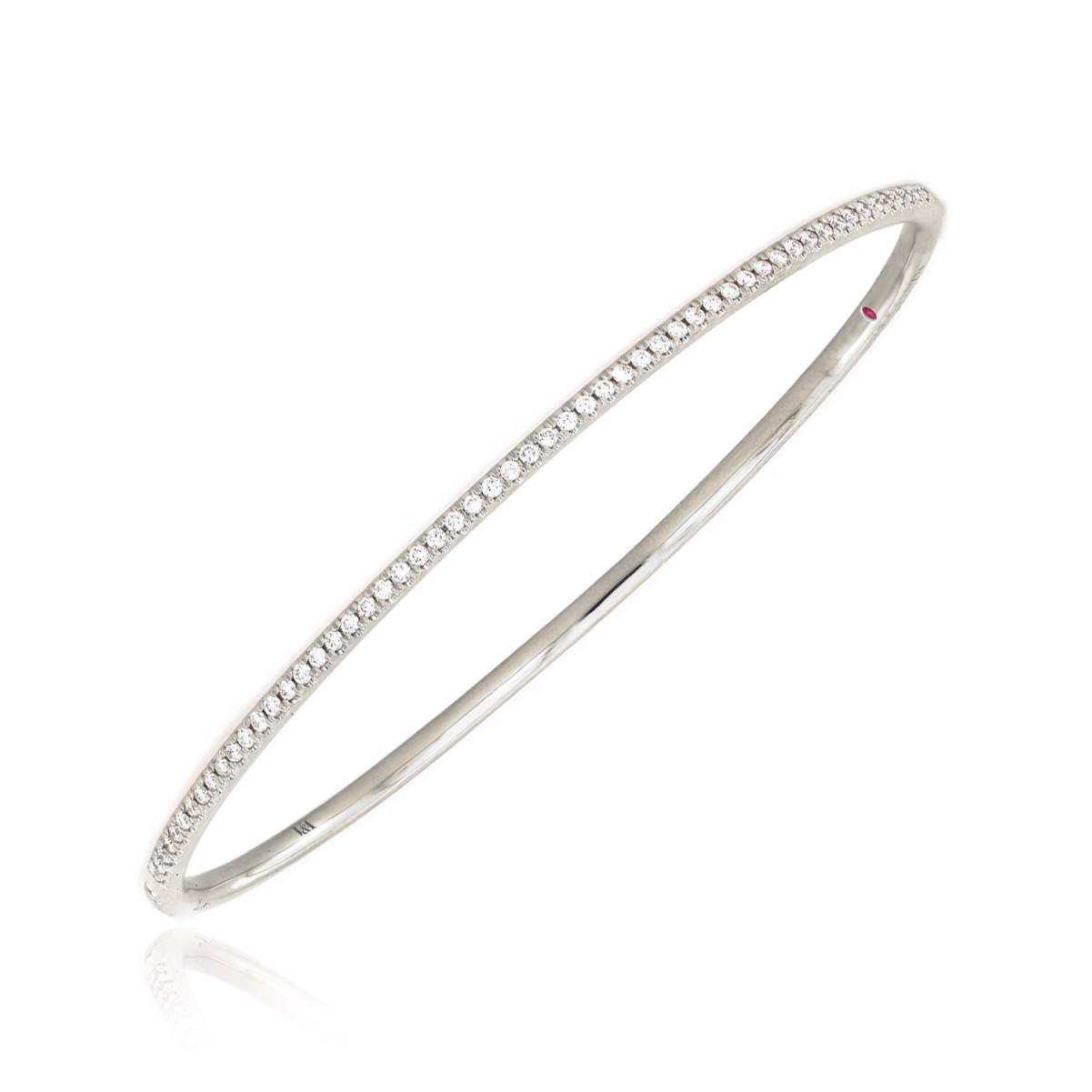 18K WHITE GOLD 1/2CT ROUND DIAMOND LADIES BANGLE 