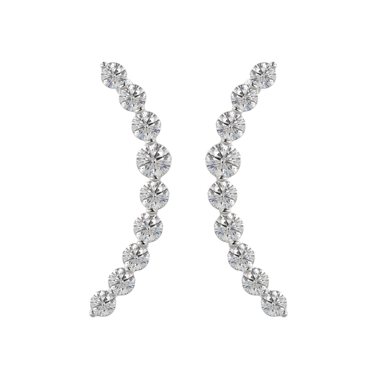 18K WHITE GOLD 3/4CT ROUND DIAMOND LADIES EARRINGS 